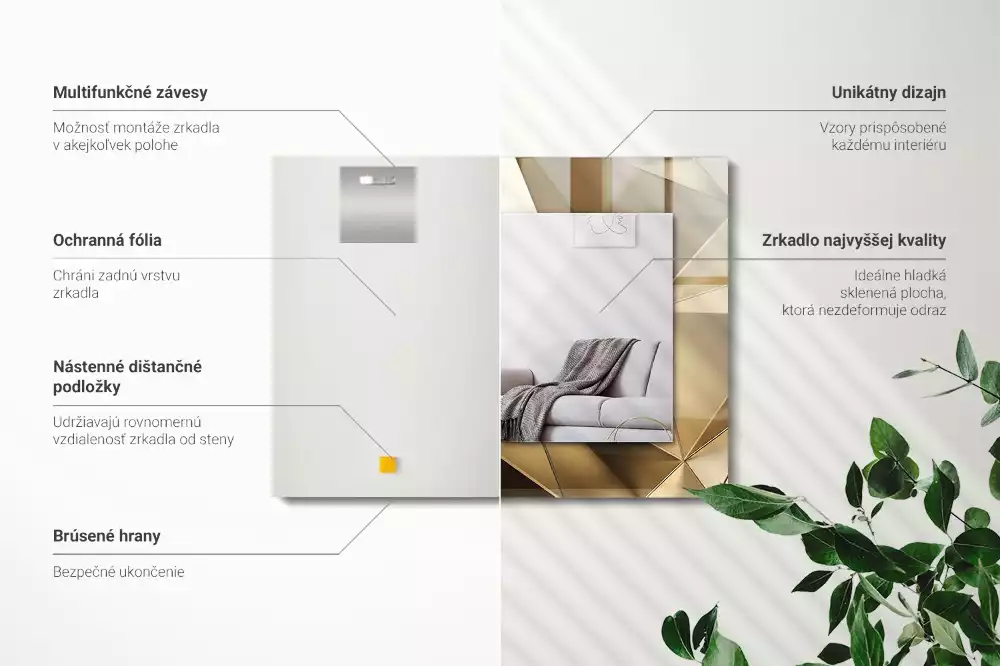 Miroir décoratif rectangulaire Formes géométriques