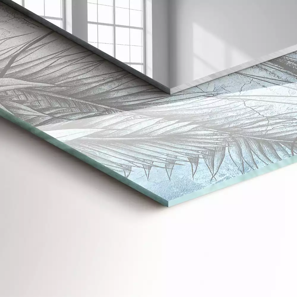 Miroir avec imprimé décoratif rectangulaire Plantes pastelles