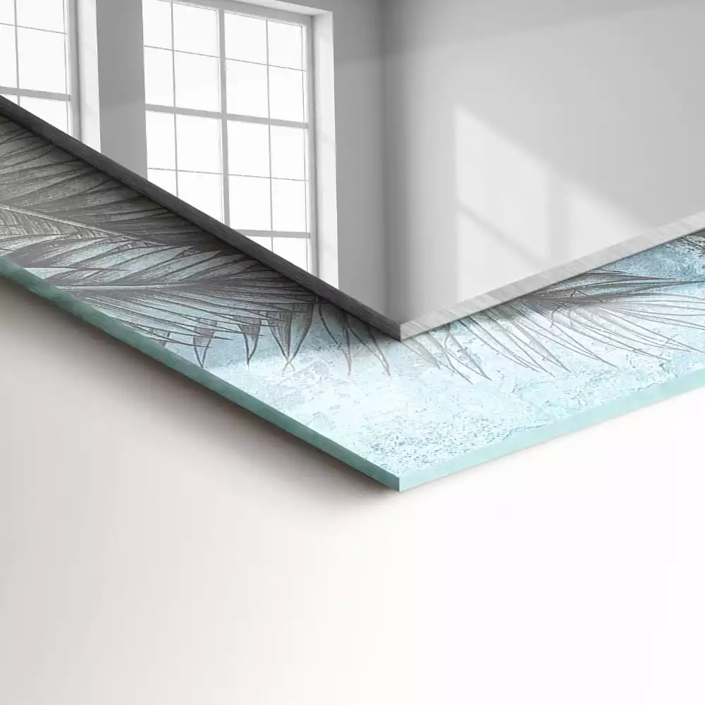 Miroir avec imprimé décoratif rectangulaire Plantes pastelles