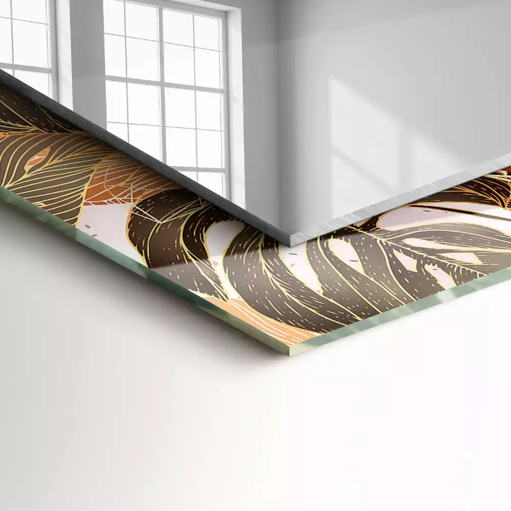 Miroir décoratif rectangulaire Feuilles motif tropical