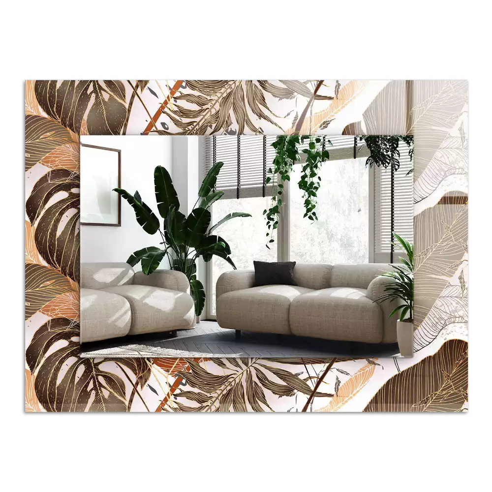 Miroir décoratif rectangulaire Feuilles motif tropical