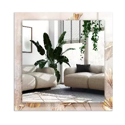 Miroir avec imprimé rectangulaire Fleurs vintage