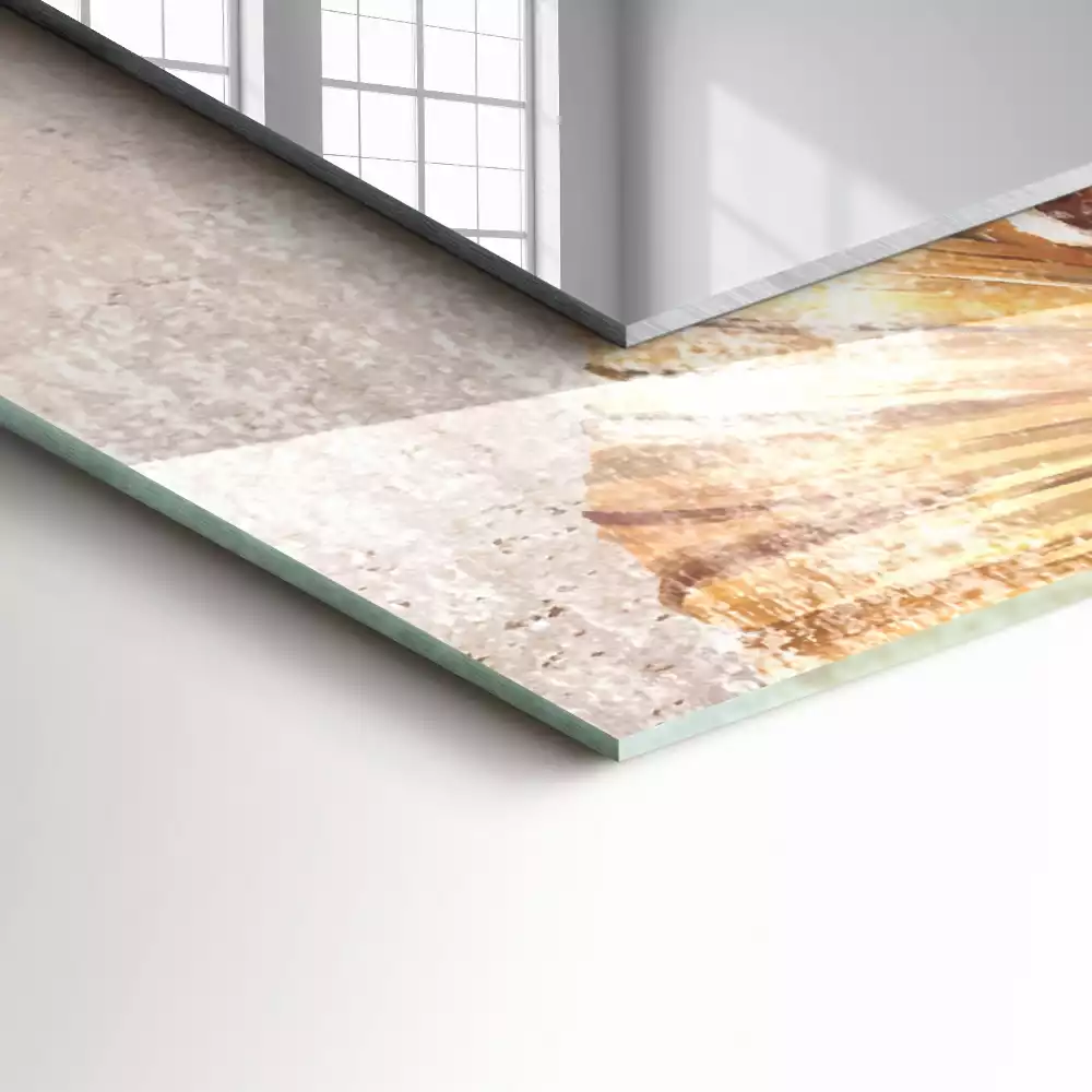 Miroir avec imprimé rectangulaire Fleurs vintage