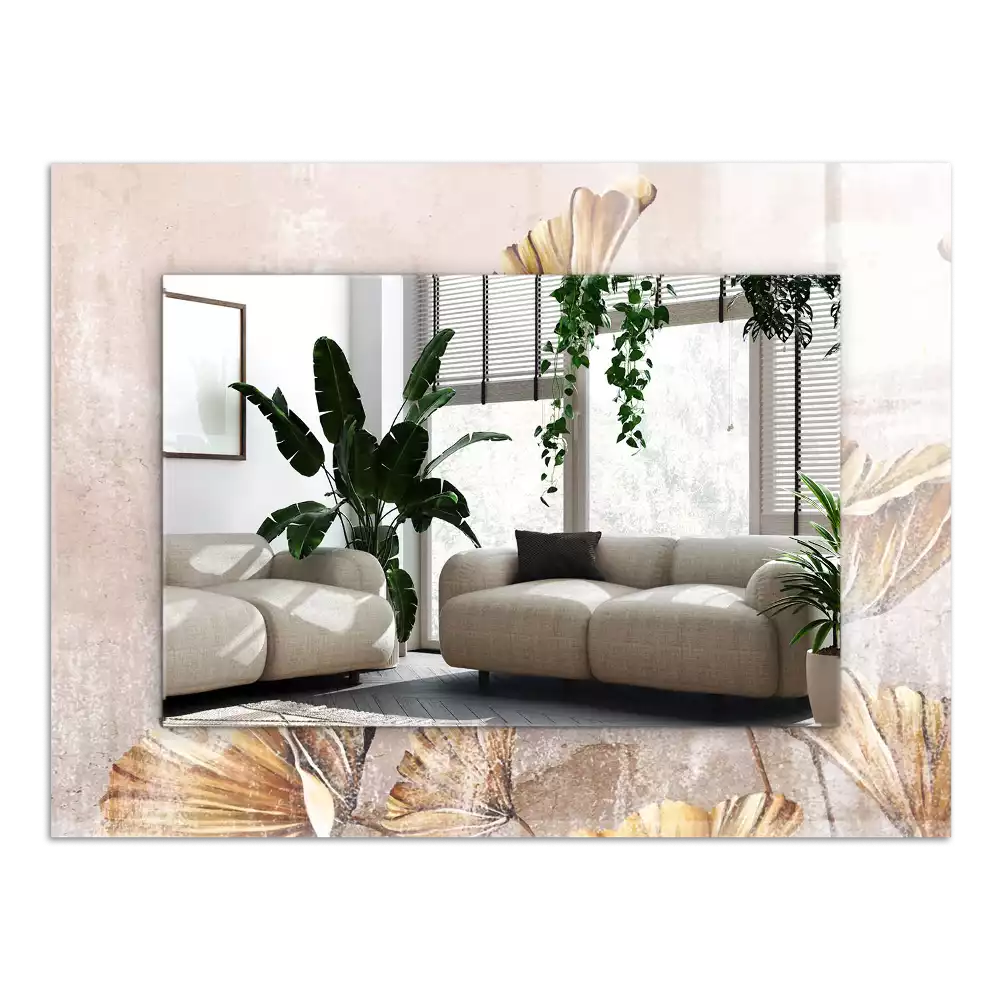 Miroir avec imprimé rectangulaire Fleurs vintage