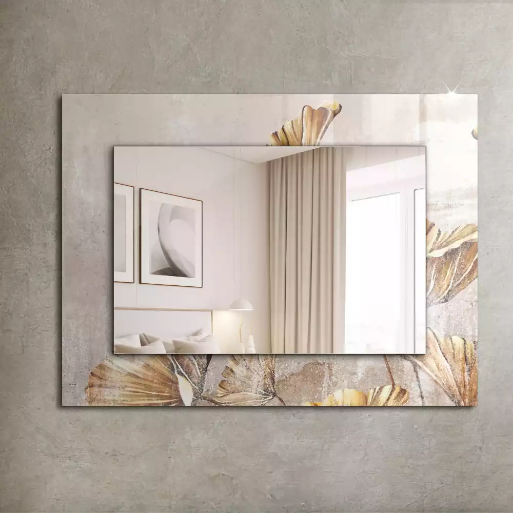 Miroir avec imprimé rectangulaire Fleurs vintage