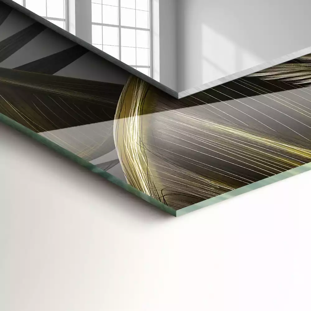 Miroir décoratif rectangulaire Fleurs et colibris