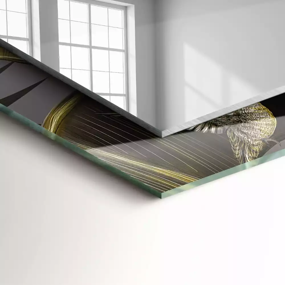 Miroir décoratif rectangulaire Fleurs et colibris