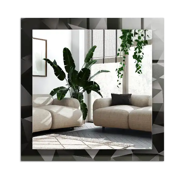 Miroir avec imprimé décoratif rectangulaire Formes géométriques noires