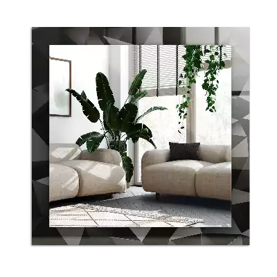 Miroir avec imprimé décoratif rectangulaire Formes géométriques noires