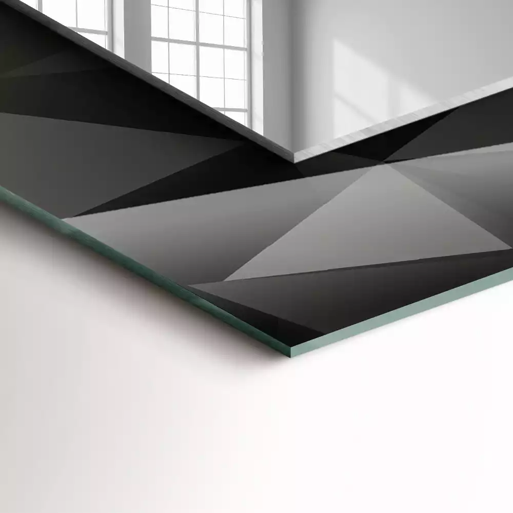 Miroir avec imprimé décoratif rectangulaire Formes géométriques noires