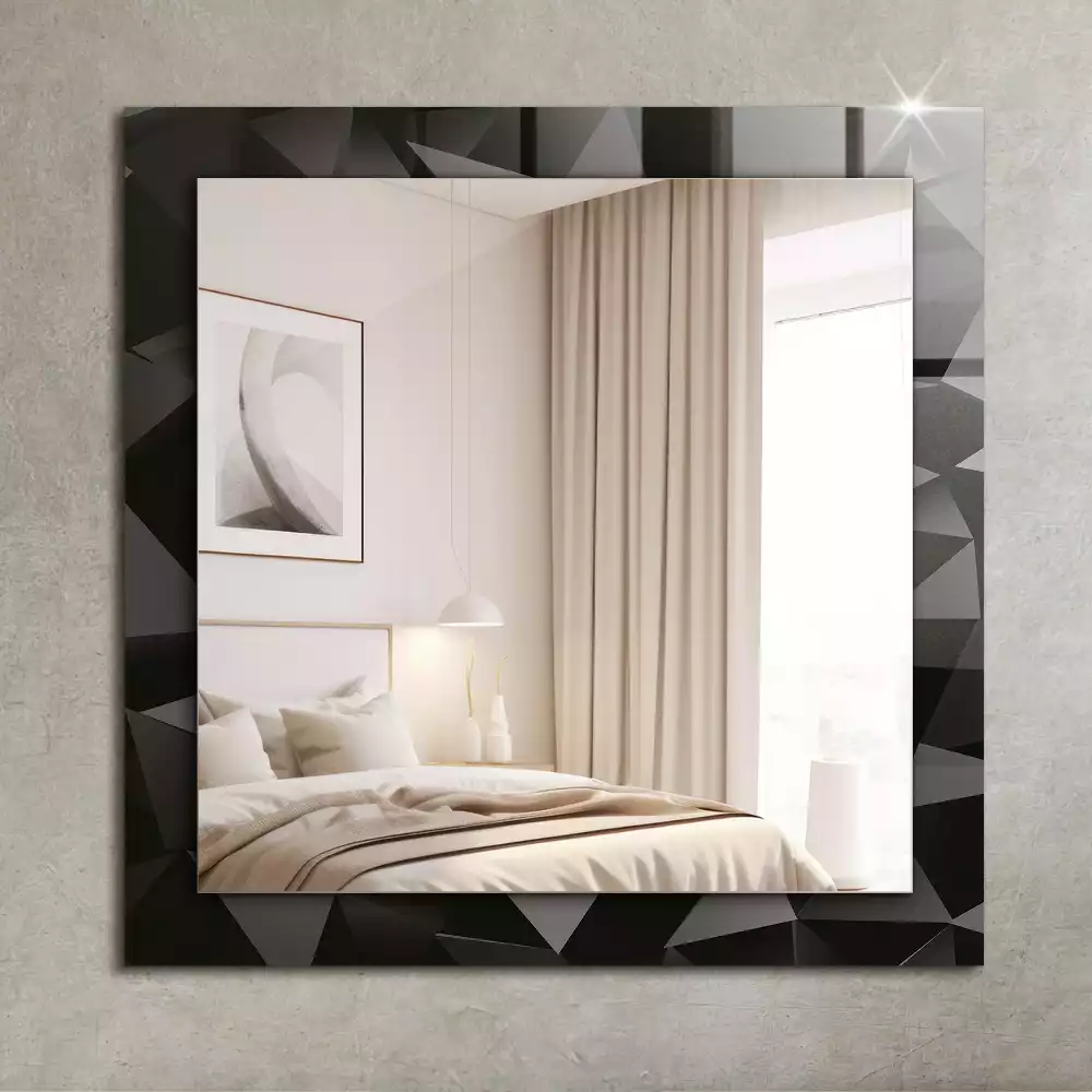 Miroir avec imprimé décoratif rectangulaire Formes géométriques noires