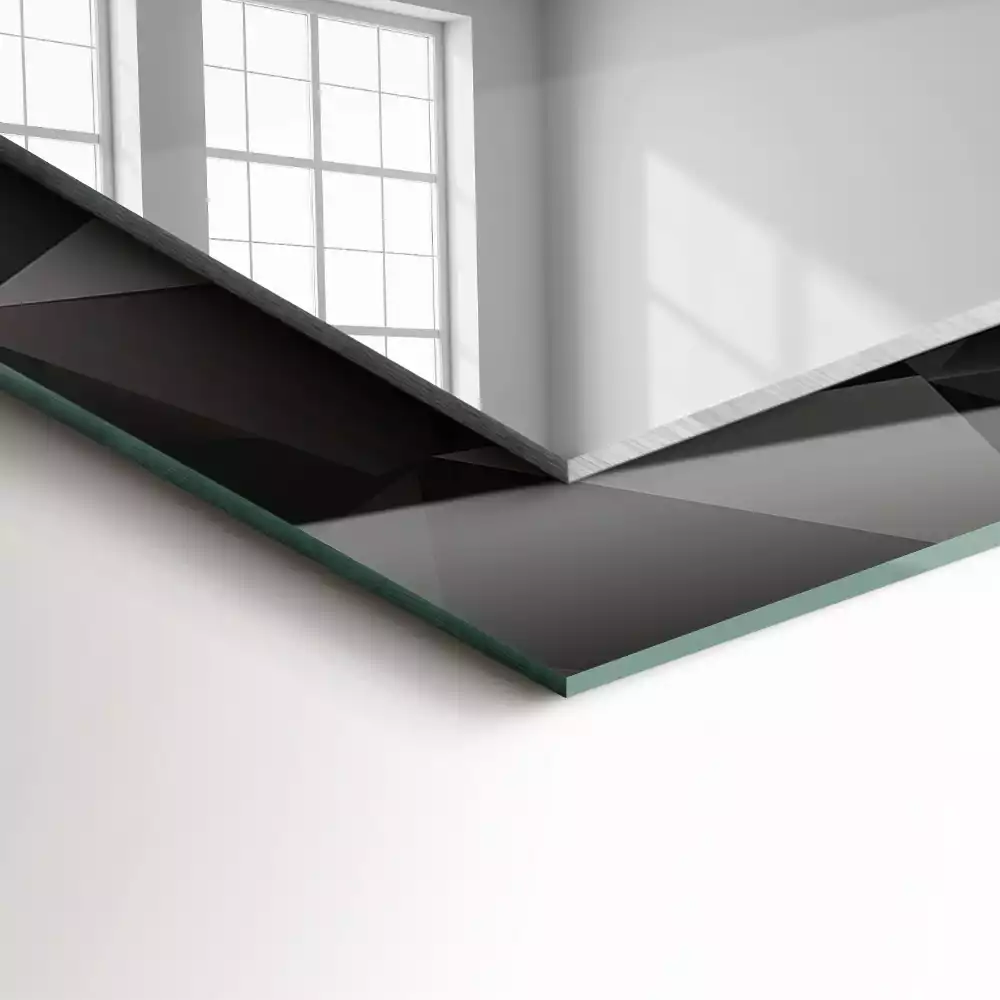 Miroir avec imprimé décoratif rectangulaire Formes géométriques noires