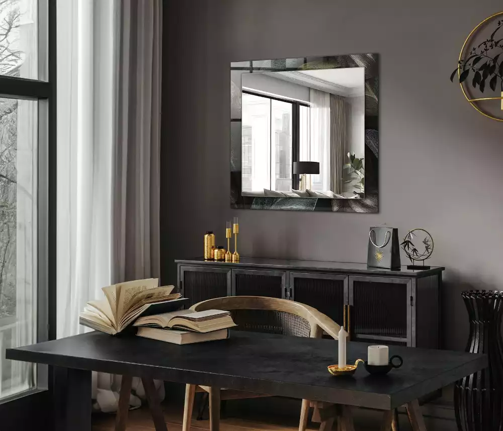 Miroir décoratif rectangulaire Feuilles colorées plante