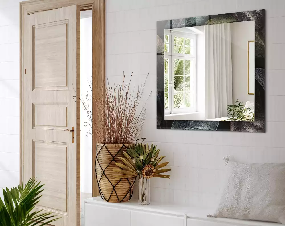 Miroir décoratif rectangulaire Feuilles colorées plante