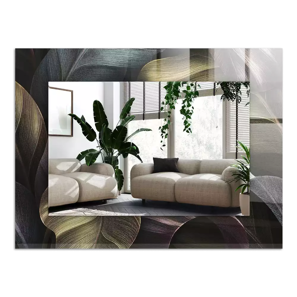 Miroir décoratif rectangulaire Feuilles colorées plante