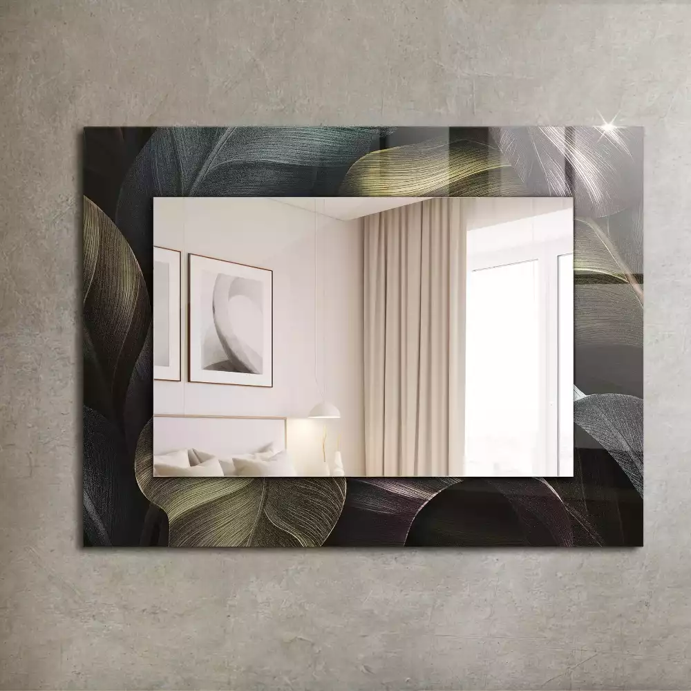 Miroir décoratif rectangulaire Feuilles colorées plante