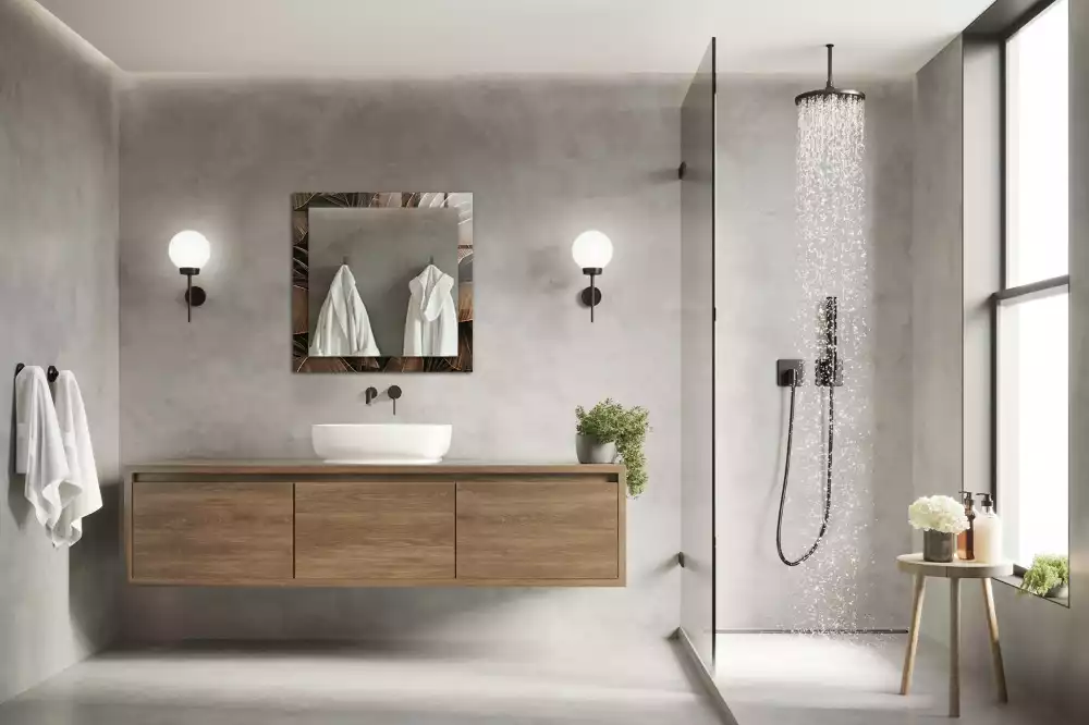 Miroir avec imprimé rectangulaire Feuilles tropicales