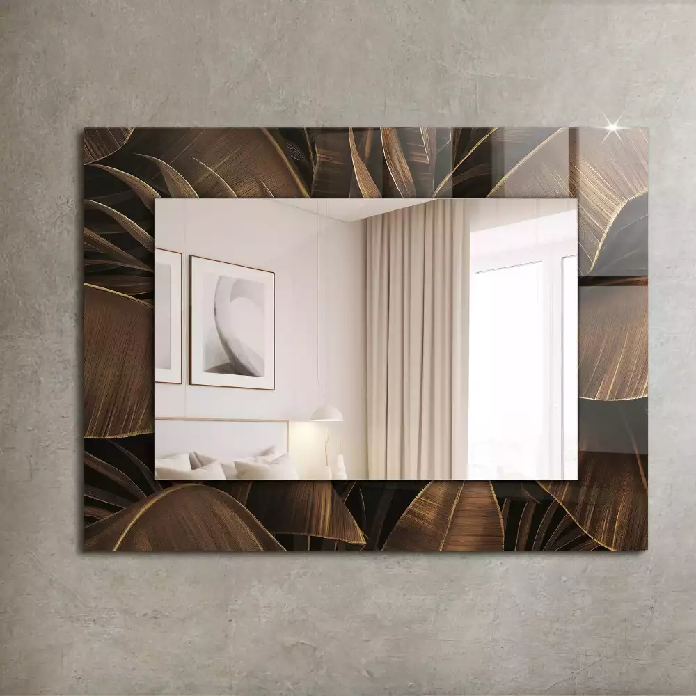 Miroir avec imprimé rectangulaire Feuilles tropicales