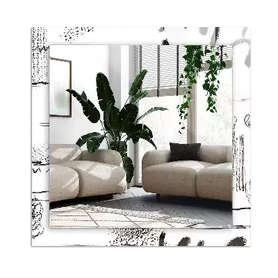 Miroir avec imprimé rectangulaire Motifs abstraits modernes