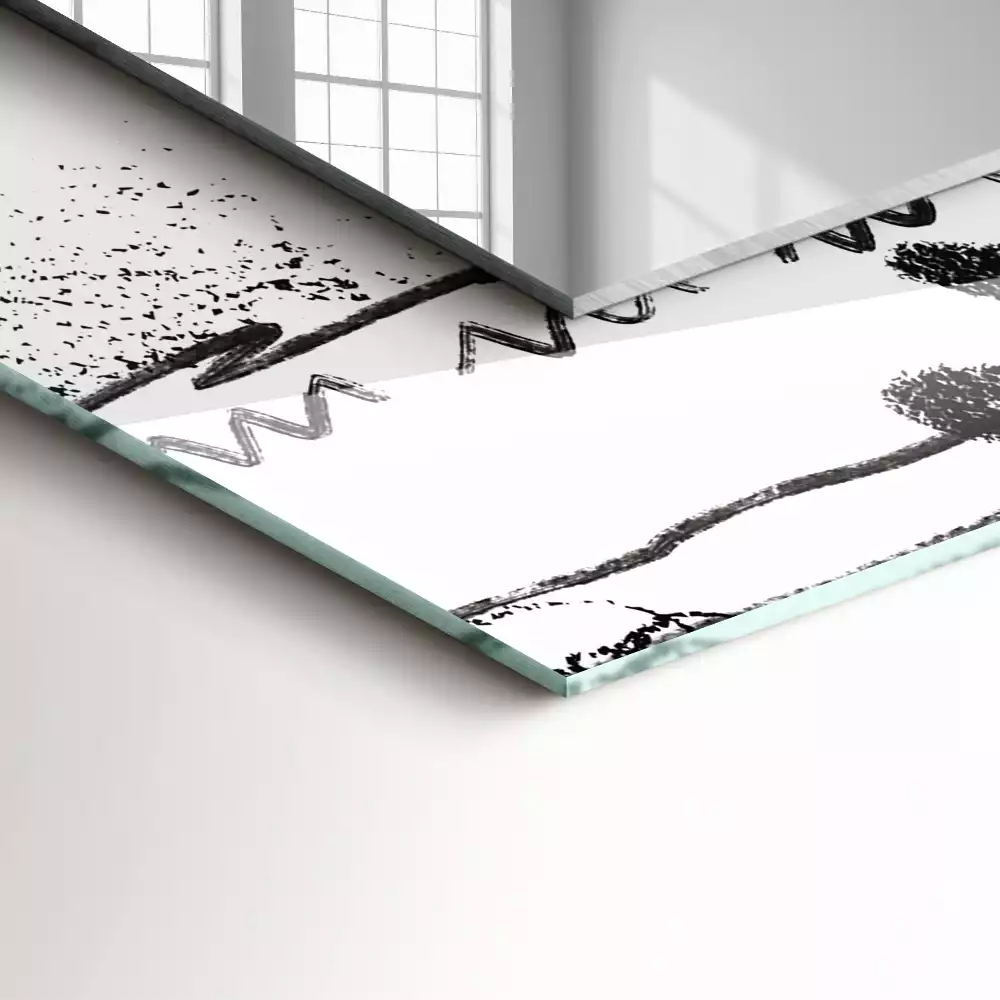 Miroir avec imprimé rectangulaire Motifs abstraits modernes