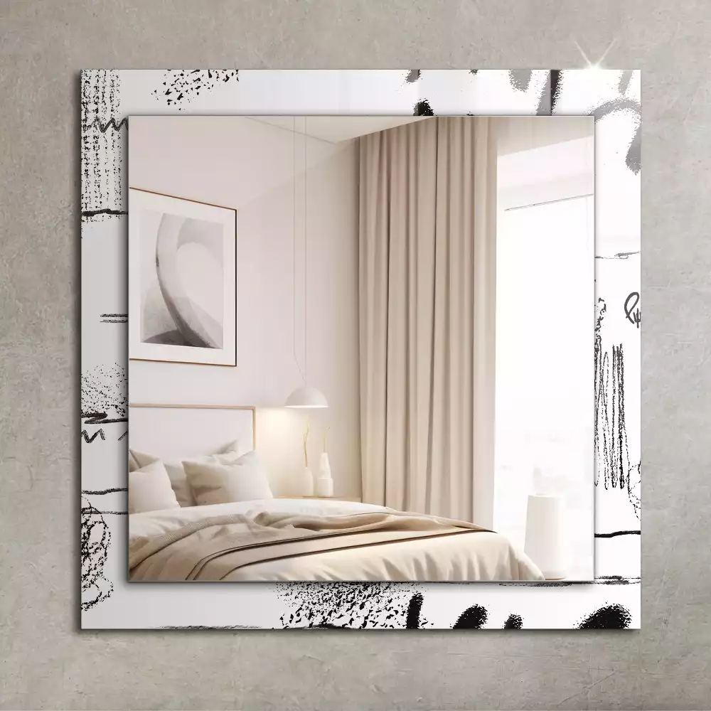 Miroir avec imprimé rectangulaire Motifs abstraits modernes