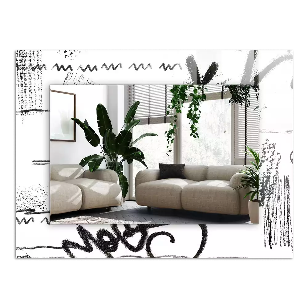 Miroir avec imprimé rectangulaire Motifs abstraits modernes