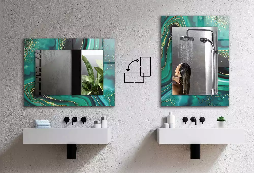 Miroir avec imprimé rectangulaire Art aquarelle abstraite