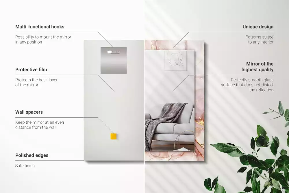 Miroir avec imprimé rectangulaire Art aquarelle abstraite