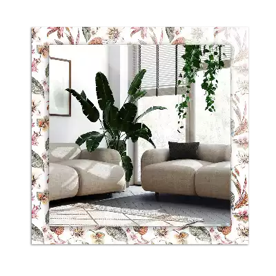 Miroir décoratif rectangulaire Fleurs et feuilles