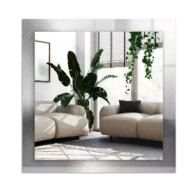 Miroir avec imprimé décoratif rectangulaire Surface métallique ronde