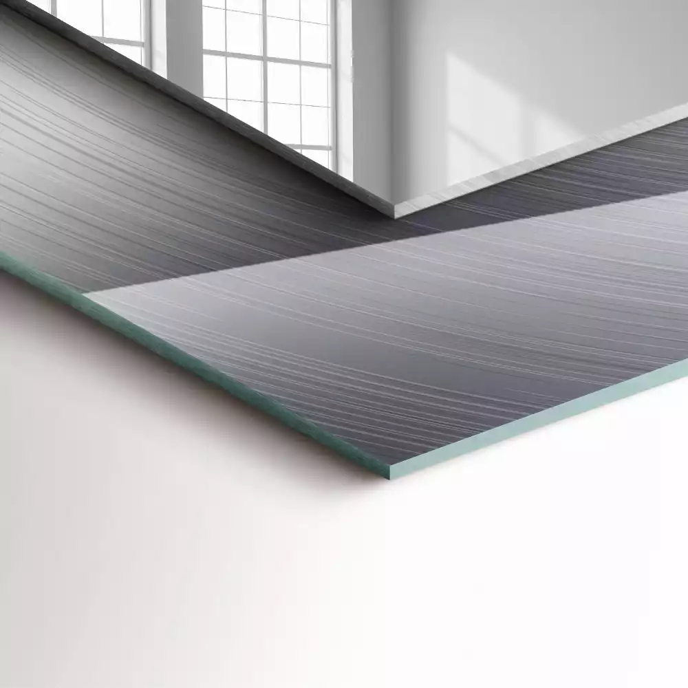 Miroir avec imprimé décoratif rectangulaire Surface métallique ronde