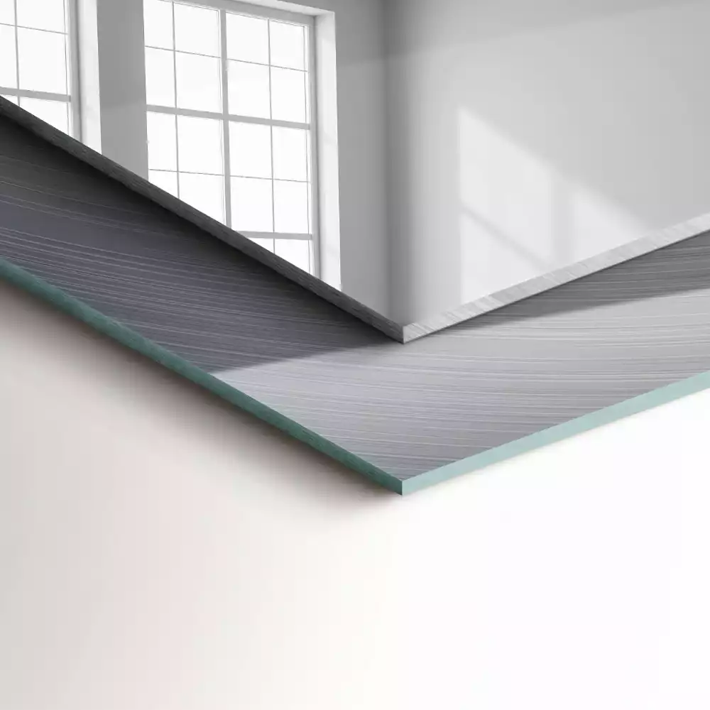 Miroir avec imprimé décoratif rectangulaire Surface métallique ronde