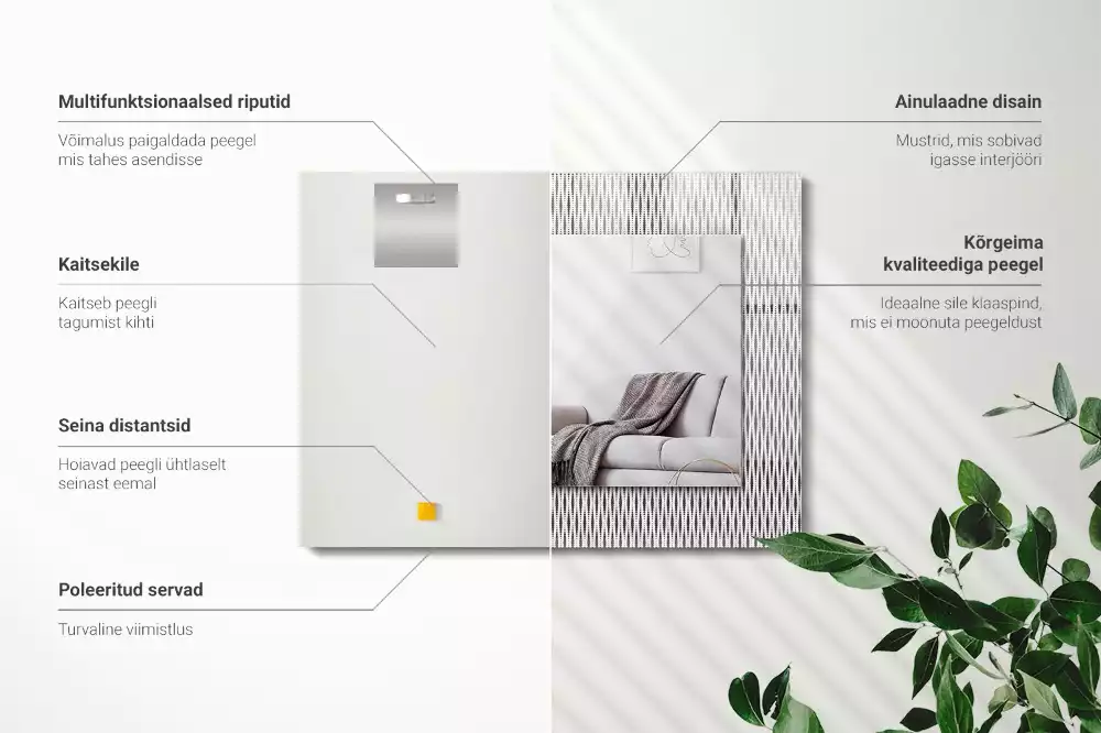 Miroir décoratif rectangulaire Motif tissu textile