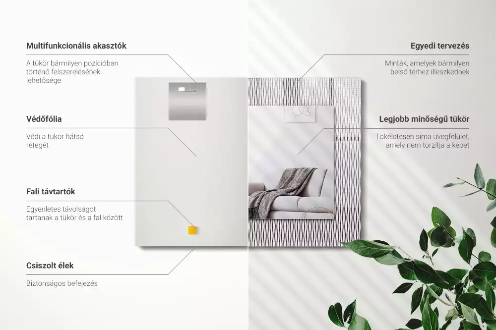 Miroir décoratif rectangulaire Motif tissu textile