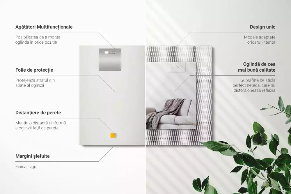 Miroir décoratif rectangulaire Motif tissu textile