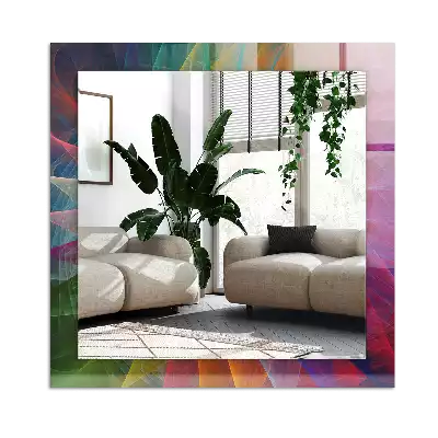 Miroir avec imprimé décoratif rectangulaire Spirale abstraite colorée