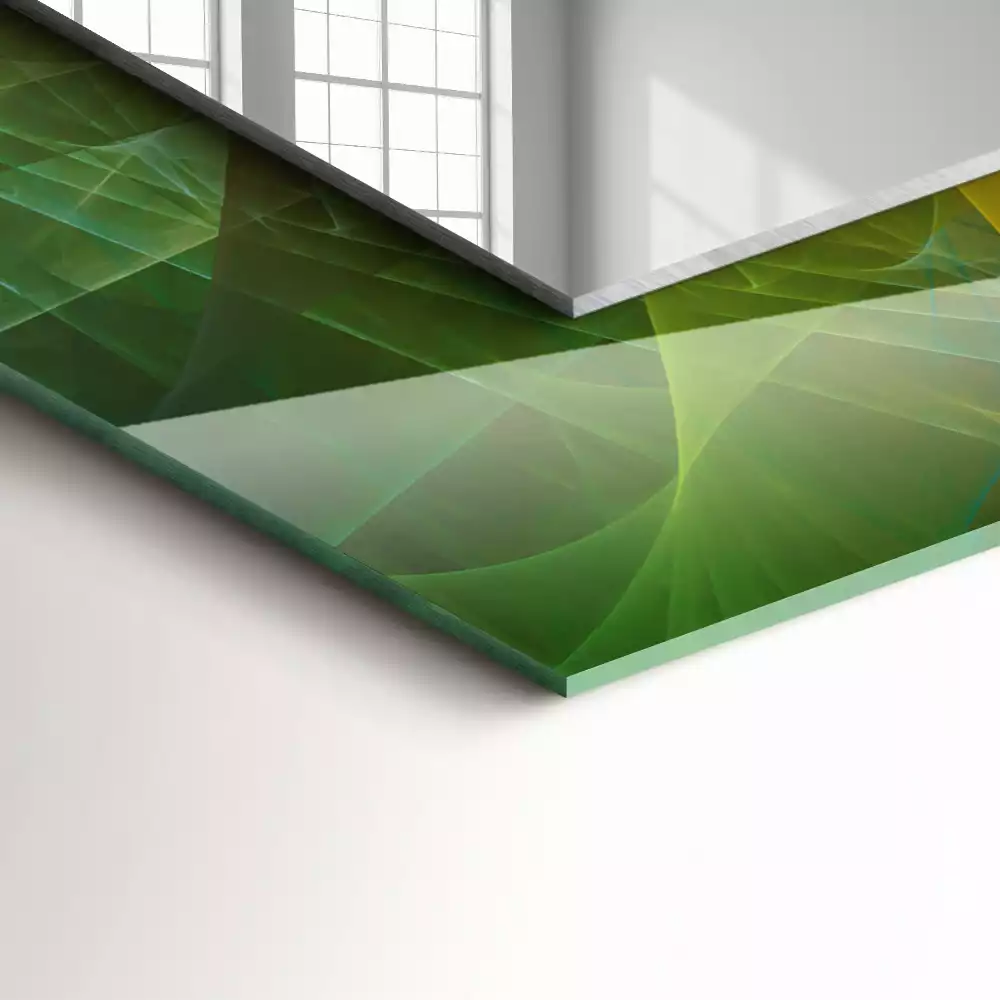 Miroir avec imprimé décoratif rectangulaire Spirale abstraite colorée