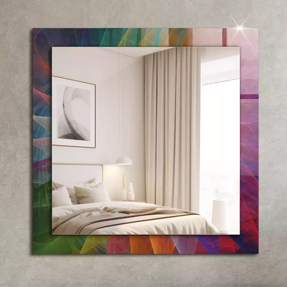 Miroir avec imprimé décoratif rectangulaire Spirale abstraite colorée
