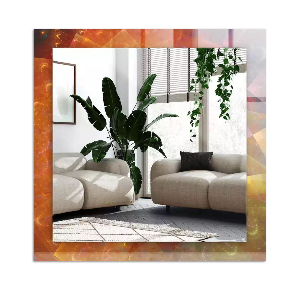 Miroir décoratif rectangulaire Spirale fractale colorée