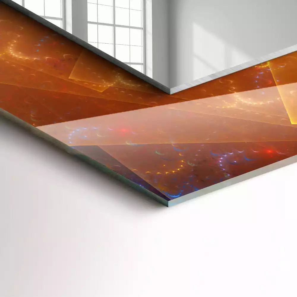 Miroir décoratif rectangulaire Spirale fractale colorée