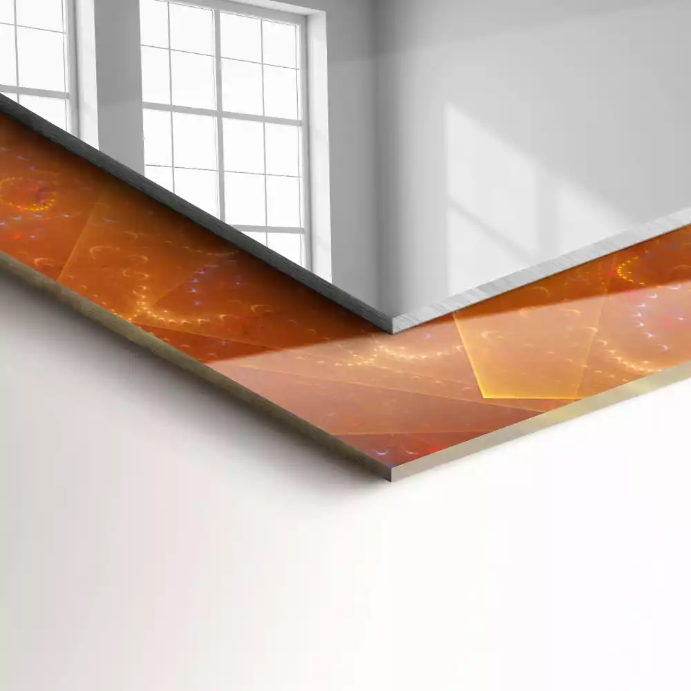 Miroir décoratif rectangulaire Spirale fractale colorée