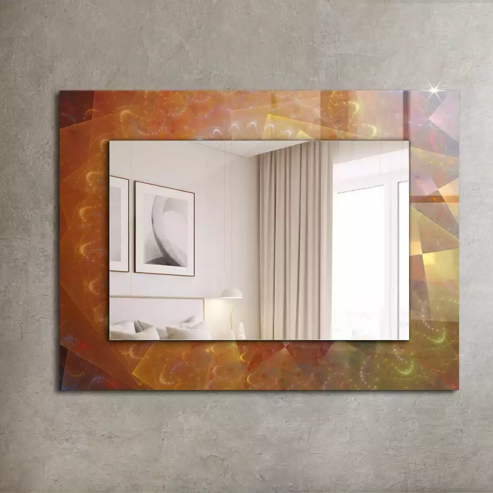 Miroir décoratif rectangulaire Spirale fractale colorée