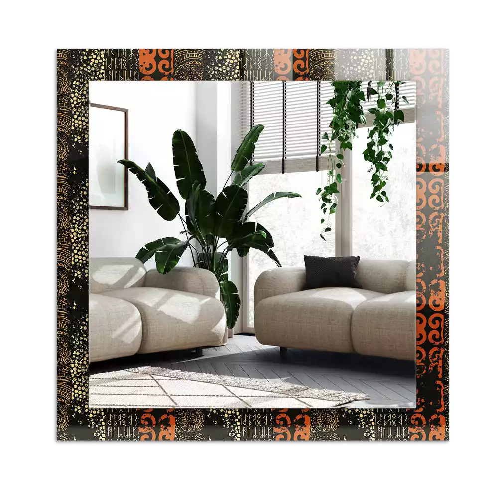 Miroir avec imprimé rectangulaire Motif ethnique ornement