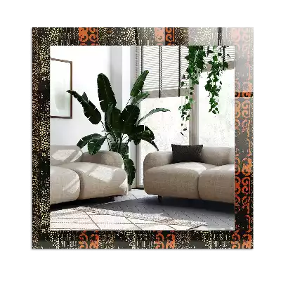 Miroir avec imprimé rectangulaire Motif ethnique ornement