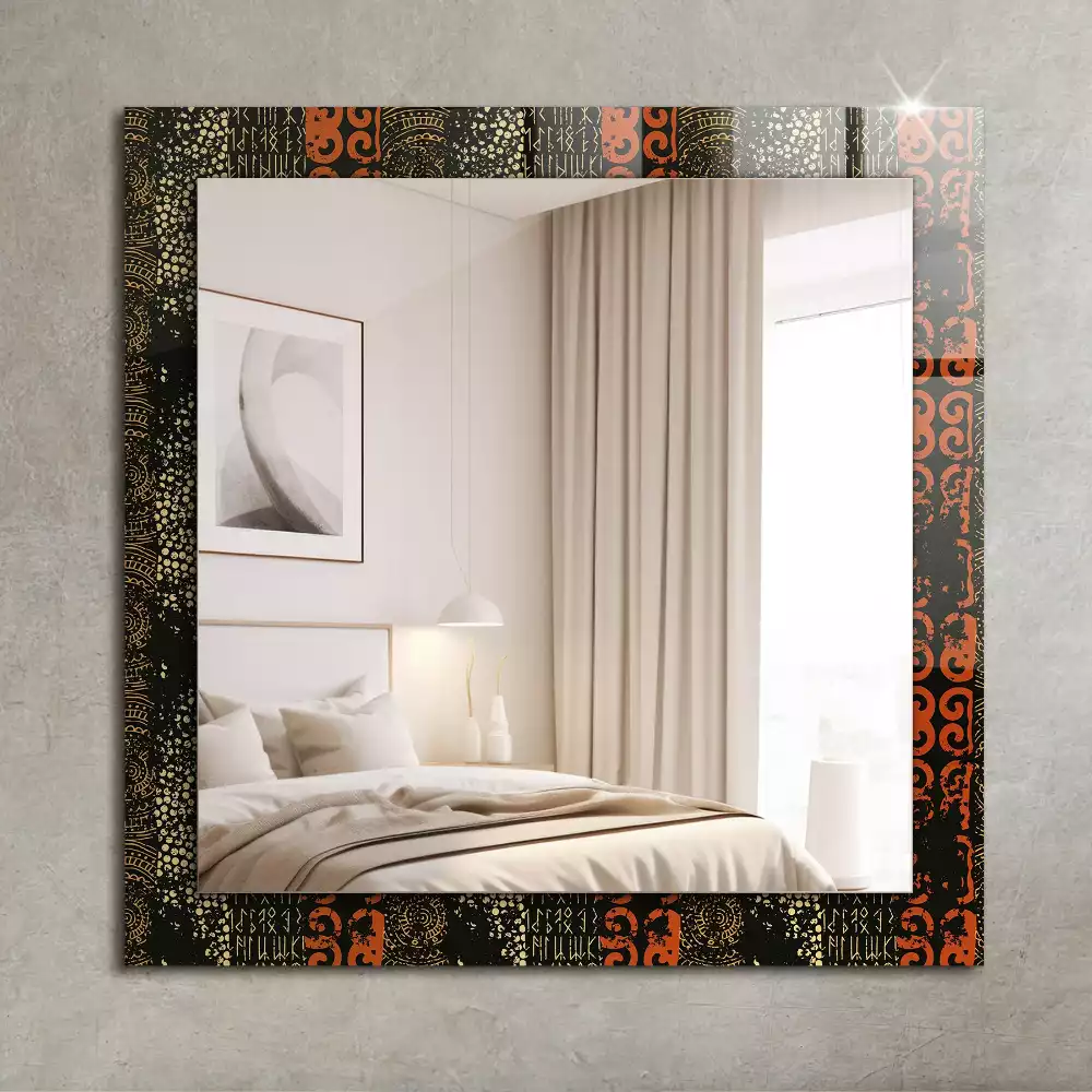 Miroir avec imprimé rectangulaire Motif ethnique ornement