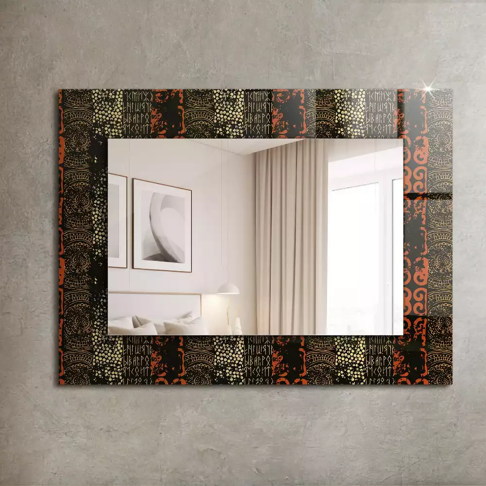 Miroir avec imprimé rectangulaire Motif ethnique ornement