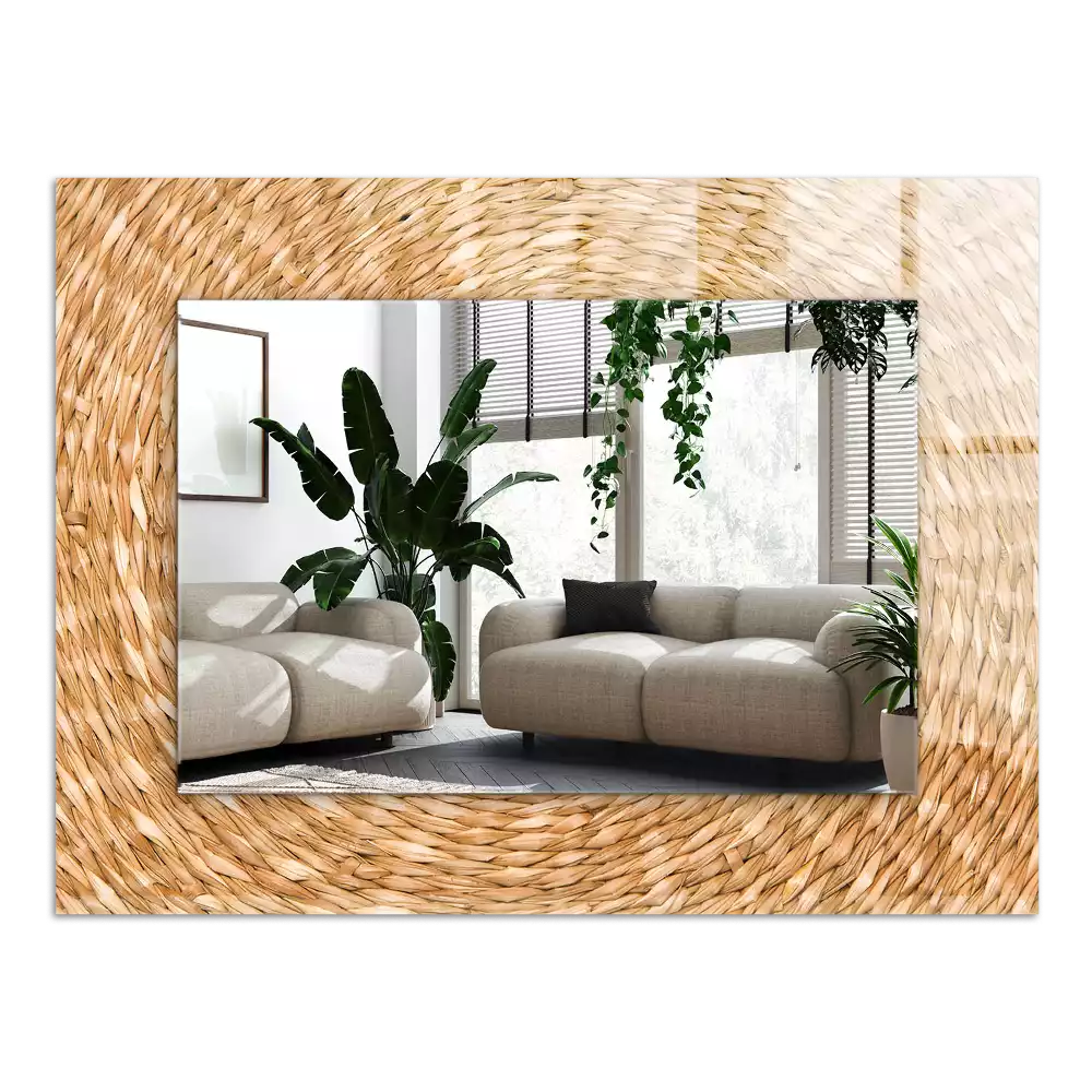 Miroir décoratif rectangulaire Tressage d’osier
