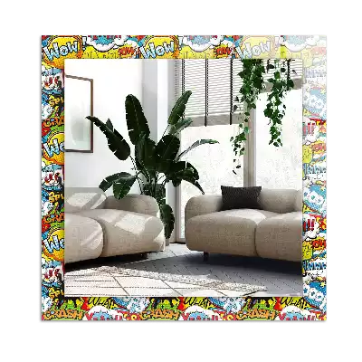 Miroir avec imprimé rectangulaire Bulles BD colorées