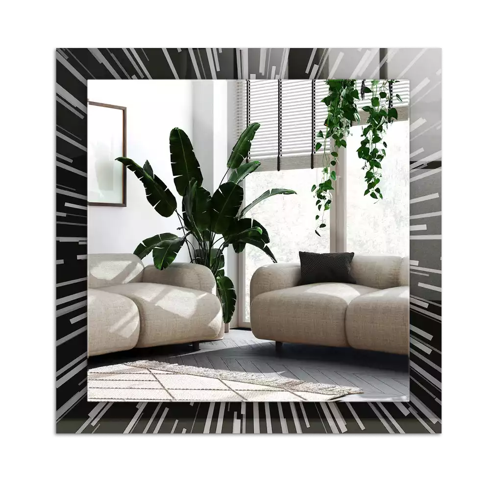 Miroir avec imprimé décoratif rectangulaire Effet vitesse lumière