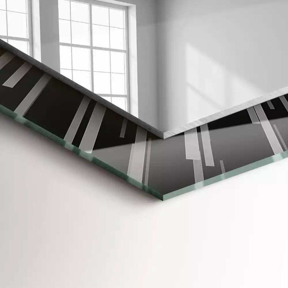 Miroir avec imprimé décoratif rectangulaire Effet vitesse lumière